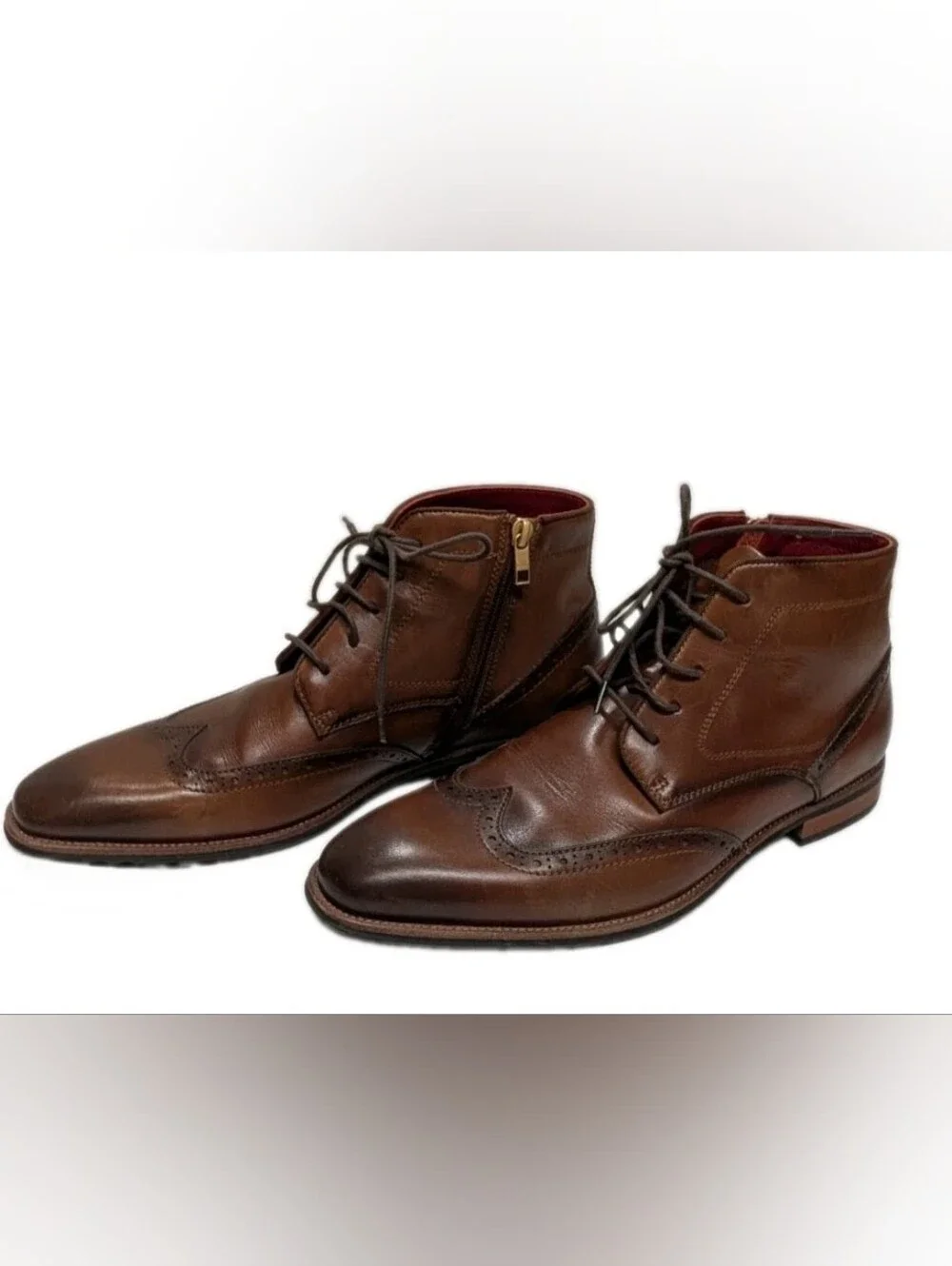 Ted Baker London Waldem Broque Chukka Ankle Boots 11 Brown Wing Tip